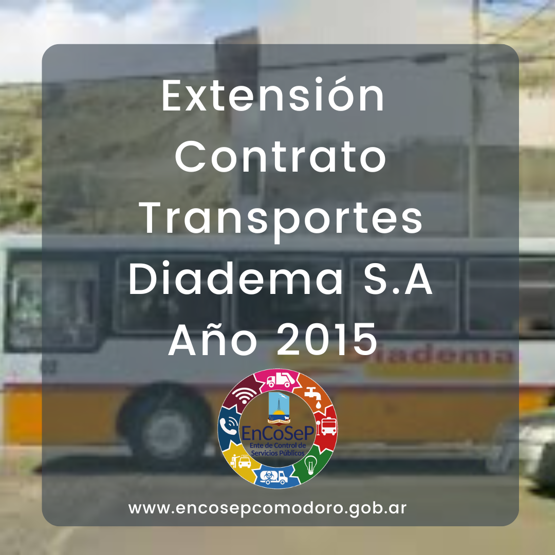 Extensión Contrato Transportes Diadema año 2015