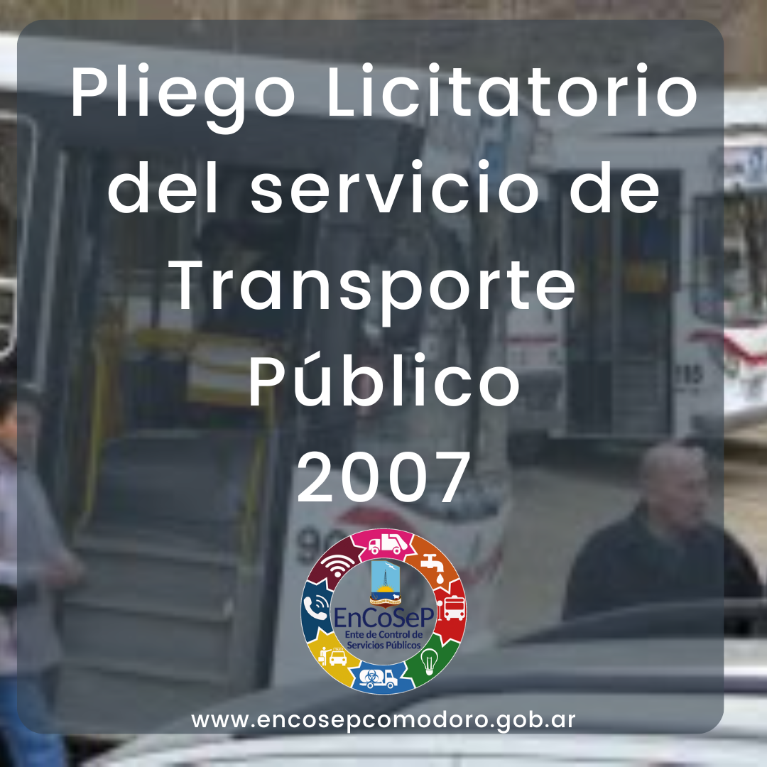 Pliego Licitatorio del Servicio de Transporte Público año 2007